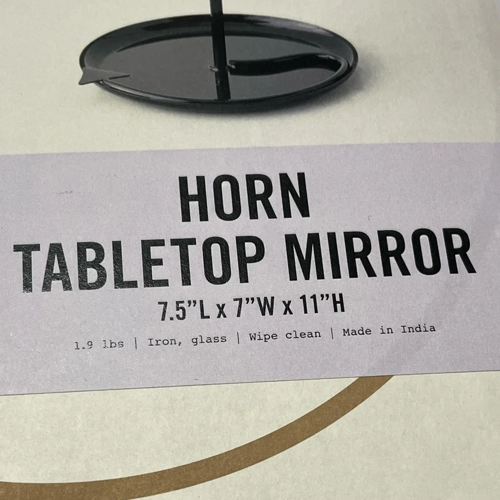 Urban Outfitters Horn Tabletop Mirror NIB NWT NEW